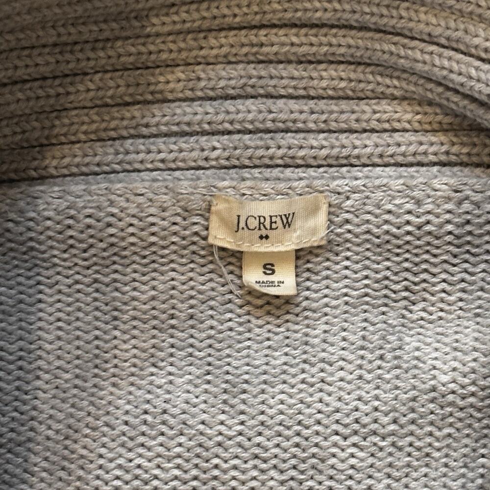 J. Crew Light Beige Shawl Collar Cotton Cardigan Covered Buttons Women's Small - Picture 5 of 5